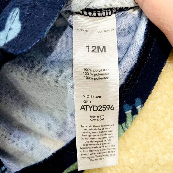 Carter's Just One You Baby Boy's Dinosaur Flannel Pajama Set Size 12m - Picture 7 of 10